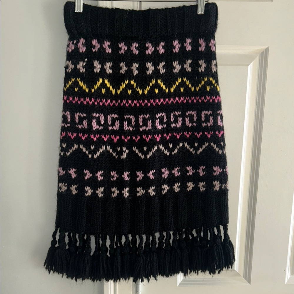NWOT Anthropologie Happy Sheep Fringe Wool Sweater Skirt Size Small Z502